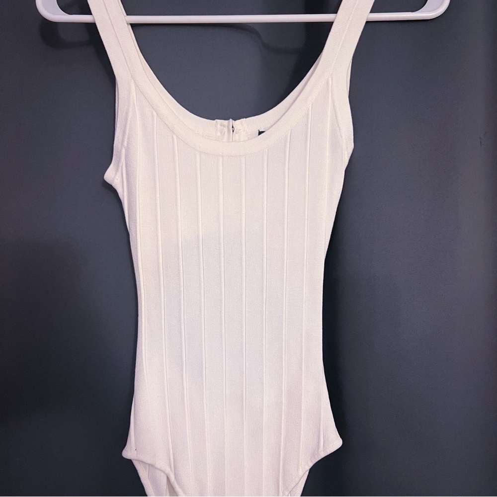 Ribbed Bodysuit with Open Back